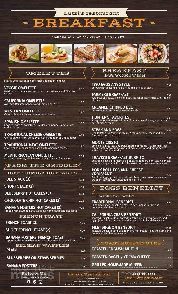 Lutzi's Courtyard Cafe - Easton, PA menu_pic