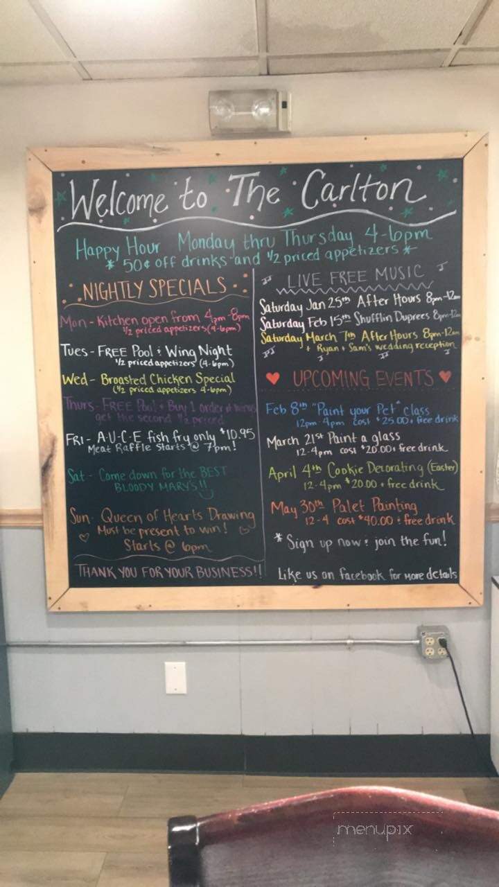 Carlton Restaurant & Lounge - Tomah, WI menu_pic