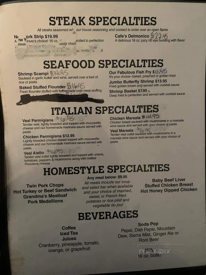 Aiello's Cafe Incorporated - Ridgway, PA menu_pic