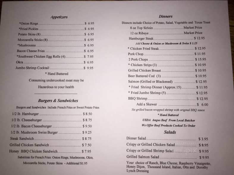 Last Chance Bar & Grill - Caldwell, KS menu_pic