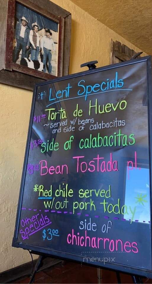 Menu of El Rancho Bar & Cafe in Trinidad, CO 81082