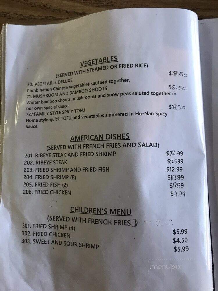 Hong Kong Restaurant - West Columbia, TX menu_pic