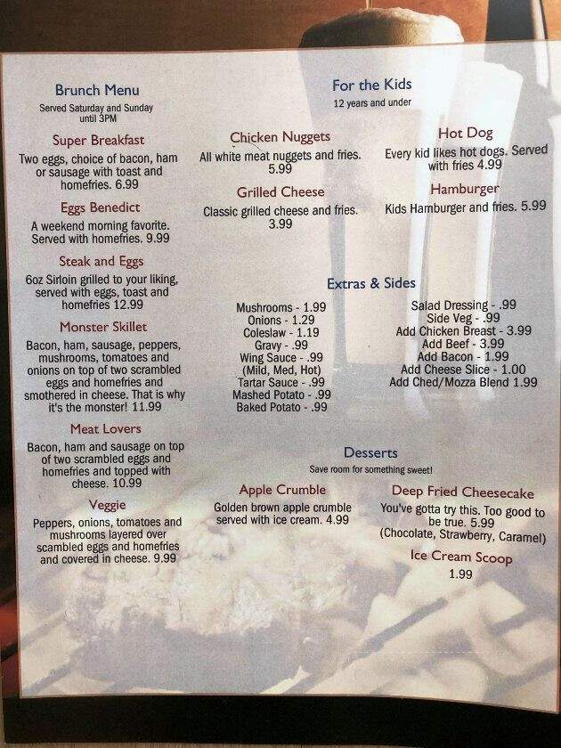 TBR Restaurant and Lounge - Halifax, NS menu_pic