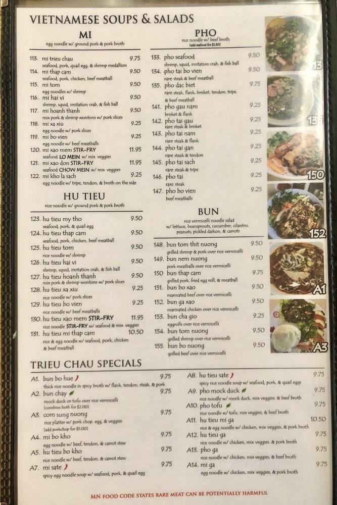 Trieu Chau Restaurant - Saint Paul, MN menu_pic