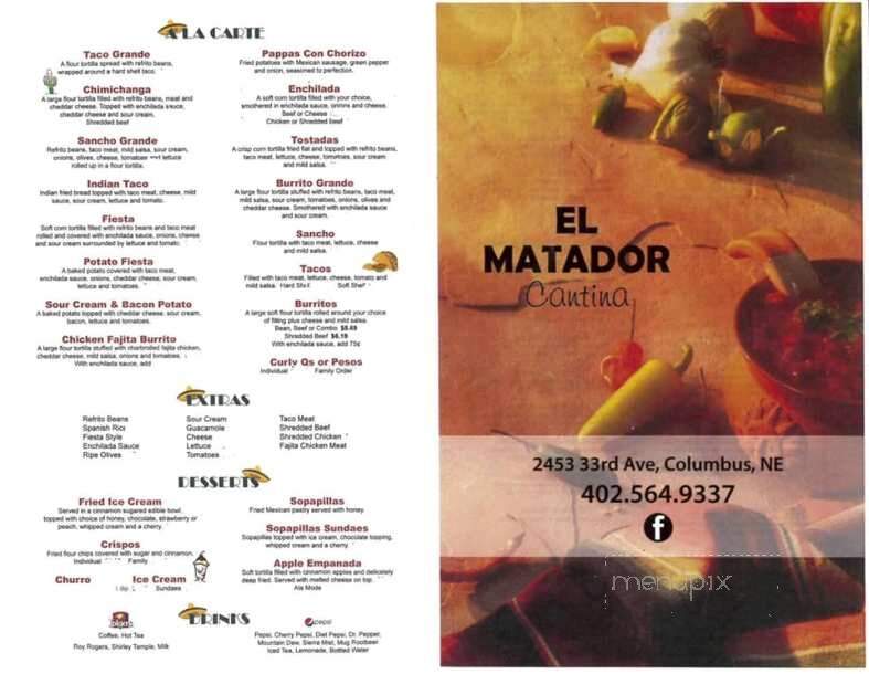 El Matador Cantina - Columbus, NE menu_pic