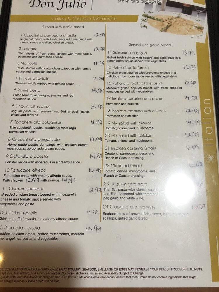 Restaurante Don Julio - Fallon, NV menu_pic