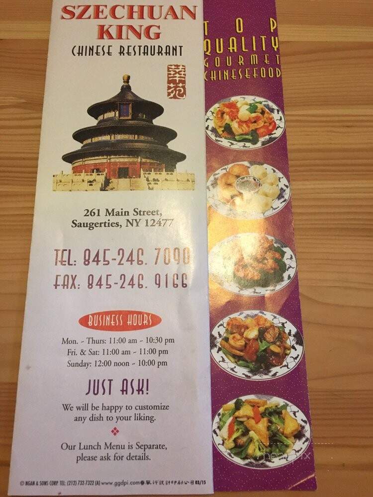 Szechuan King - Saugerties, NY menu_pic