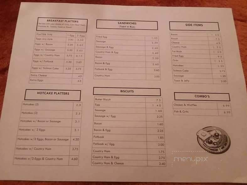 Village Dairy Bar & Grill - Louisburg, NC menu_pic
