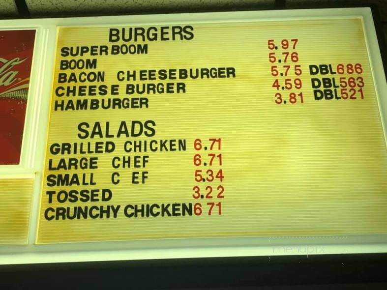 Boom's Restaurant - Parkston, SD menu_pic