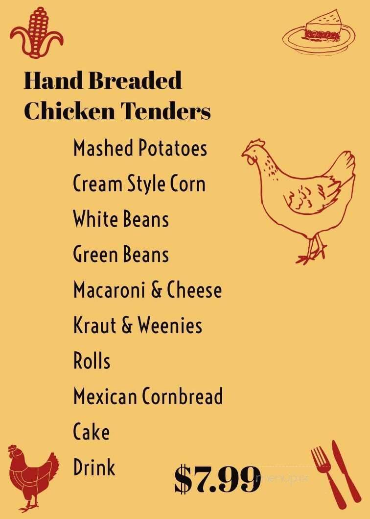 Joe Deana's Bypass Cafe - Dyer, TN menu_pic