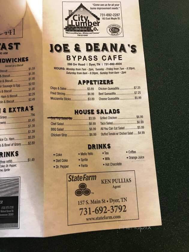 Joe Deana's Bypass Cafe - Dyer, TN