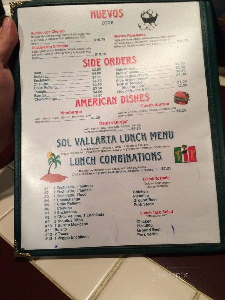 Sol Vallarta - Colfax, WA menu_pic