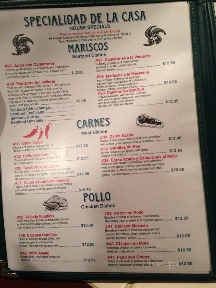 Sol Vallarta - Colfax, WA menu_pic