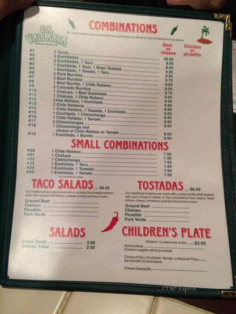 Sol Vallarta - Colfax, WA menu_pic