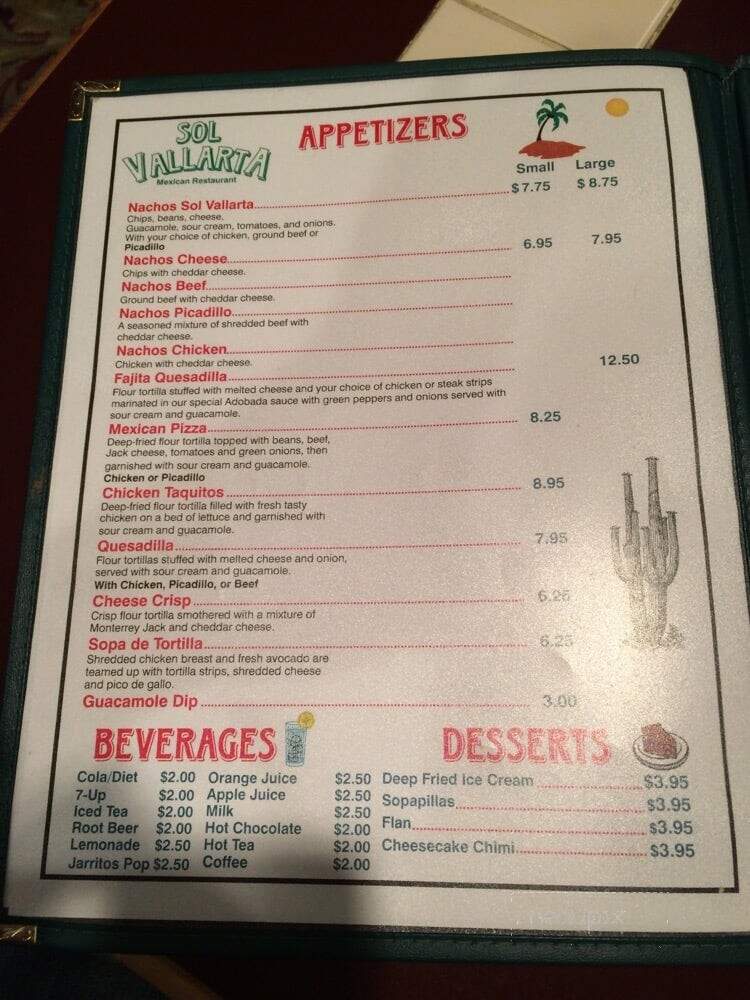 Sol Vallarta - Colfax, WA menu_pic