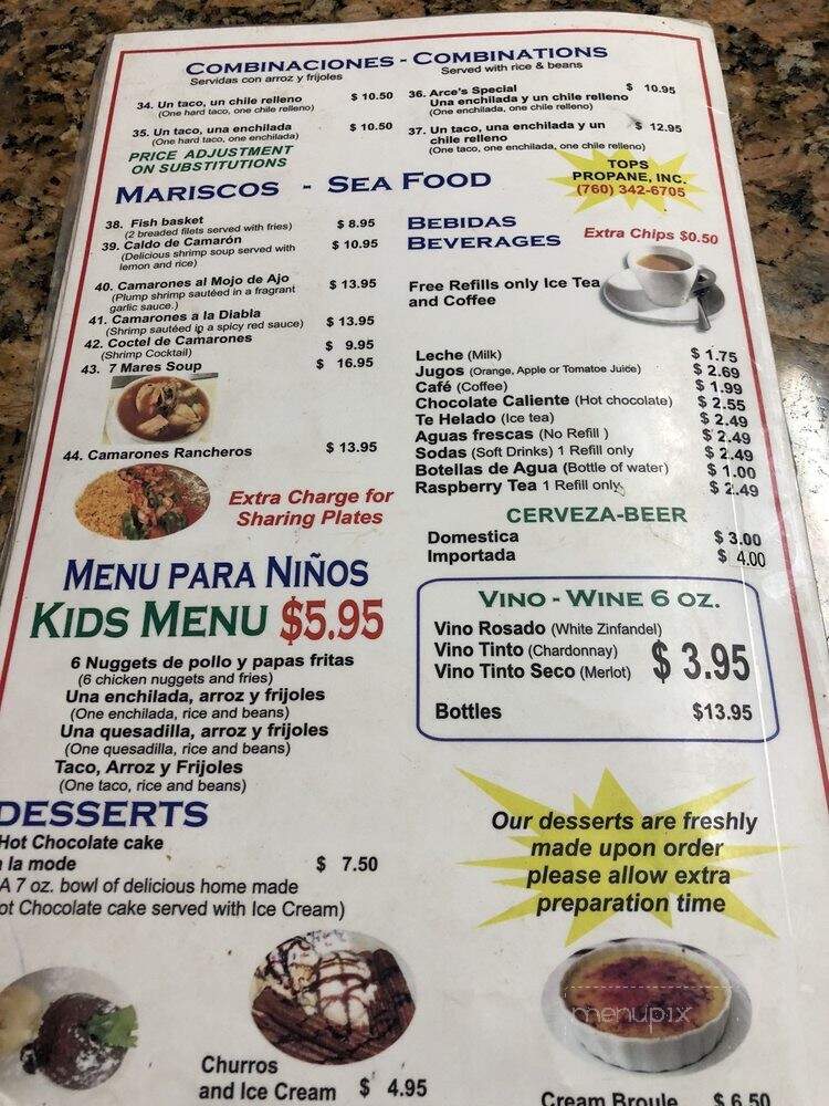 Alamo Restaurant - Thermal, CA menu_pic