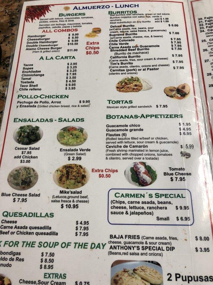 Alamo Restaurant - Thermal, CA menu_pic