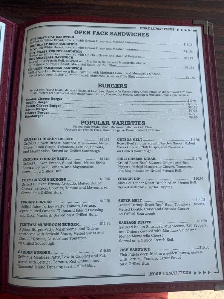 Snooty Fox - Laguna Hills, CA menu_pic