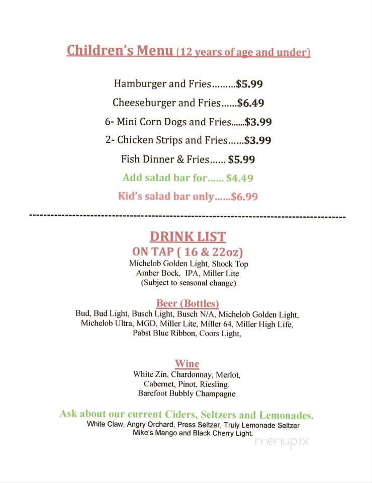 Uncle John' Bar & Grill - Rochester, MN menu_pic