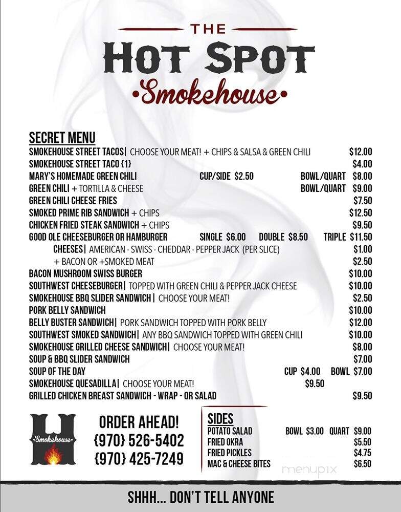 Hot Spot Smokehouse - Sterling, CO menu_pic