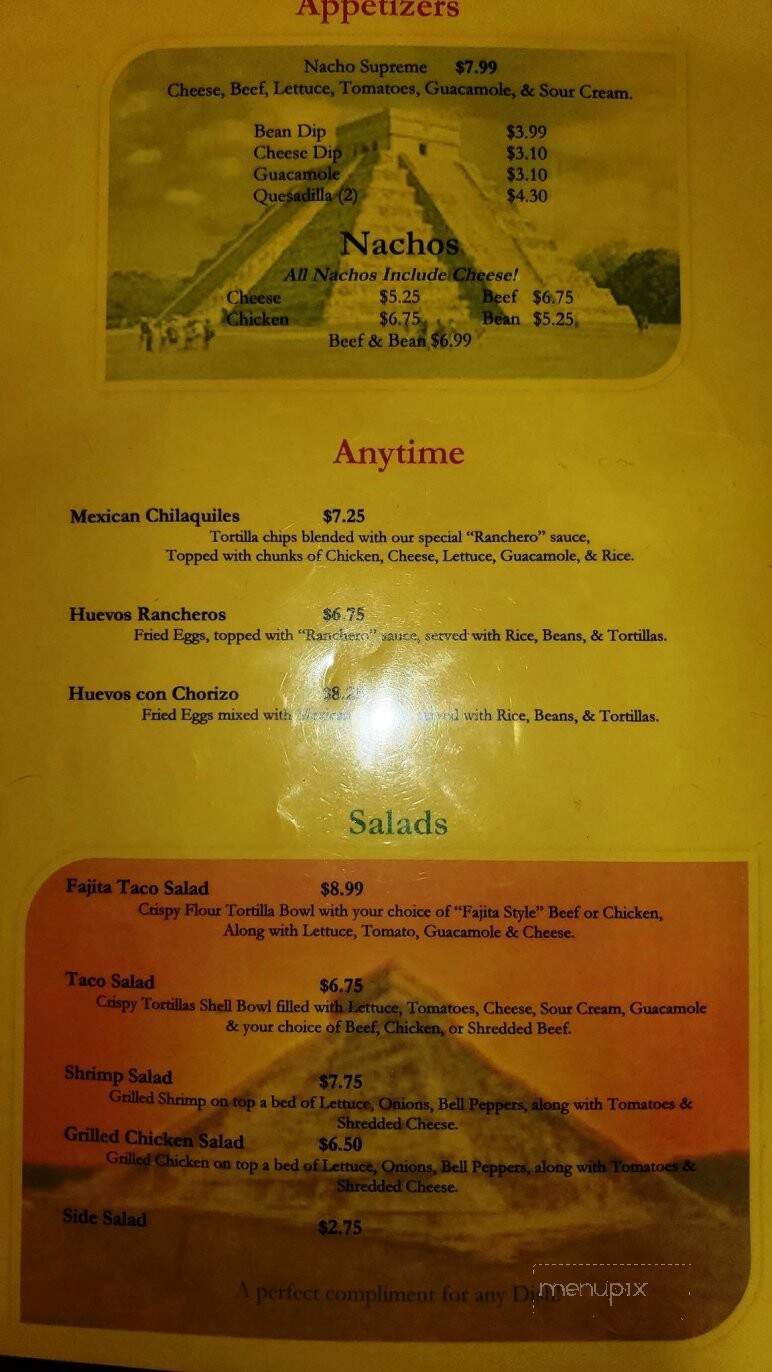 Fiesta Mexican Restaurant - Centerville, IA menu_pic