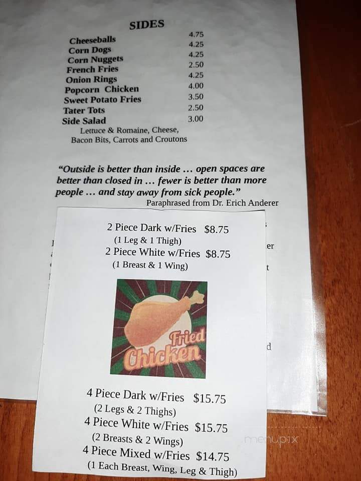 Kelley's Bar - Parker, SD menu_pic