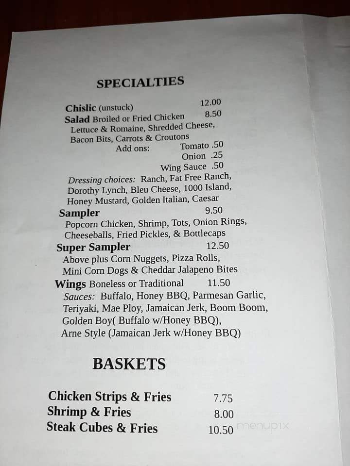 Kelley's Bar - Parker, SD menu_pic
