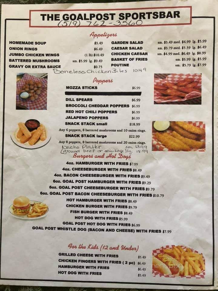 Goal Post Sports Bar - Dutton, ON menu_pic