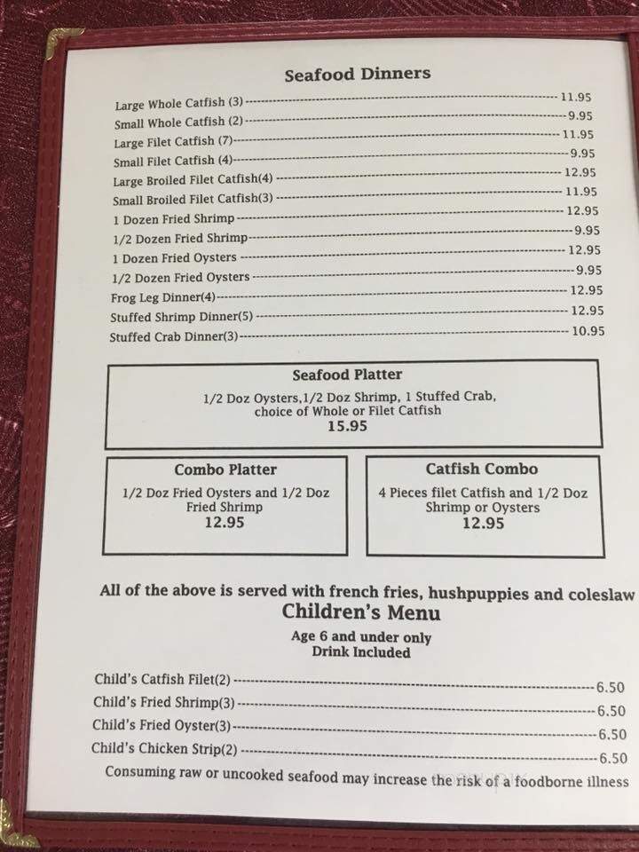 Stogner & Son Fish Camp - Tylertown, MS menu_pic