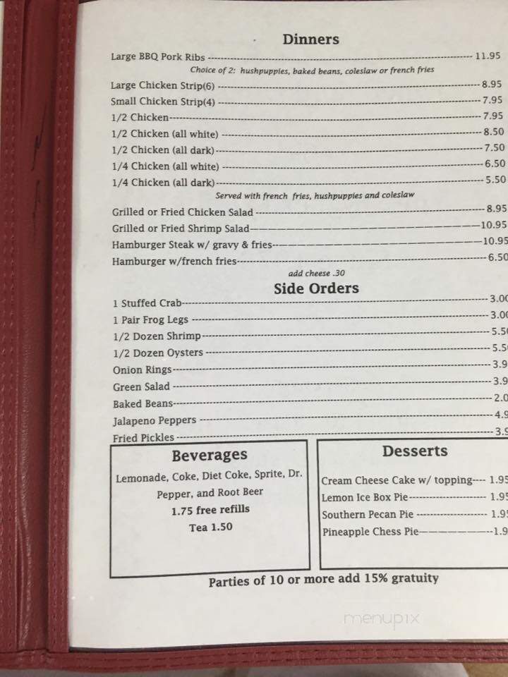 Stogner & Son Fish Camp - Tylertown, MS menu_pic