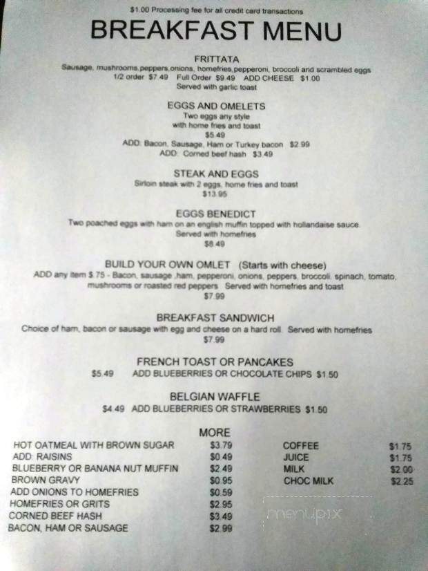 TJ's Restaurant - Cleveland, NY menu_pic