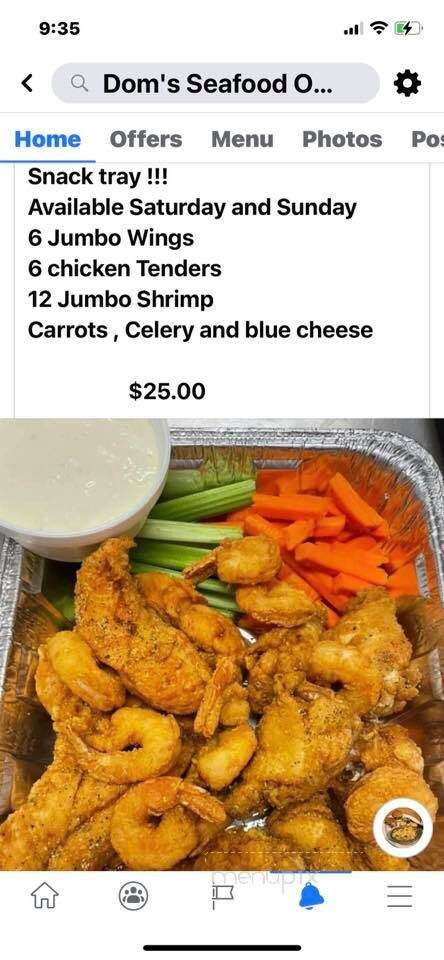 Dom's Seafood - Bensalem, PA menu_pic