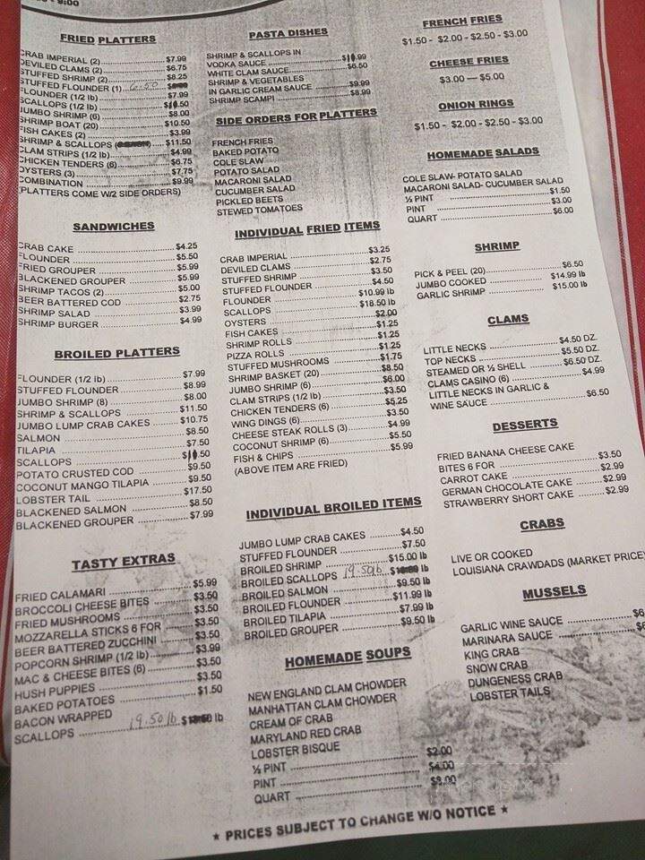 Dom's Seafood - Bensalem, PA menu_pic