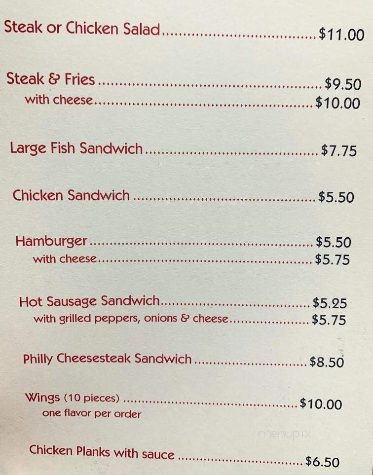 Oakgrove Inn - Ellwood City, PA menu_pic