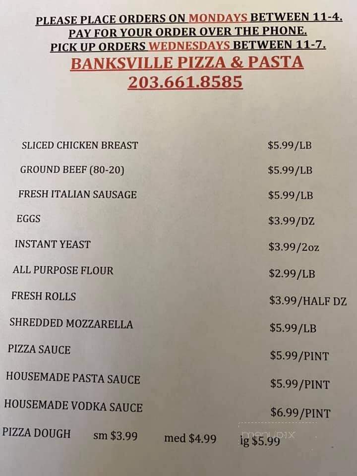 Banksville Pizza & Pasta - Greenwich, CT menu_pic