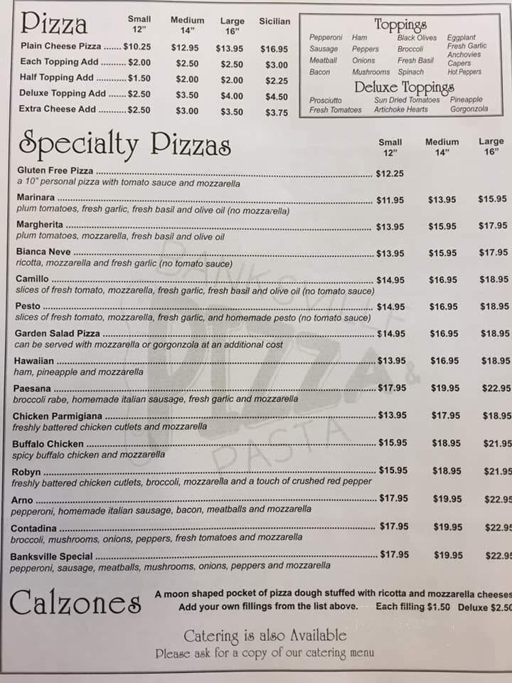 Banksville Pizza & Pasta - Greenwich, CT menu_pic