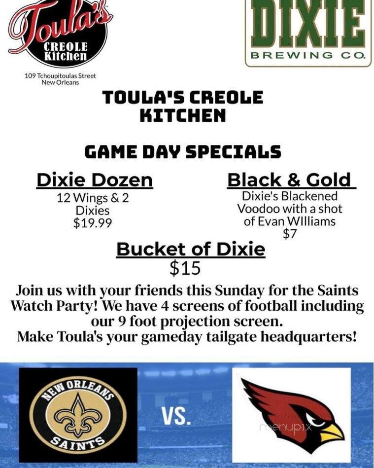 Toula's Cafe - New Orleans, LA menu_pic