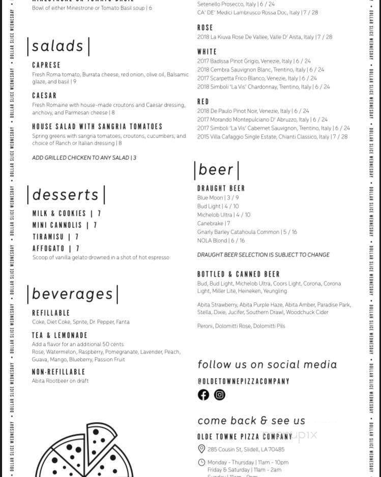 Olde Towne Pizza Company - Slidell, LA menu_pic