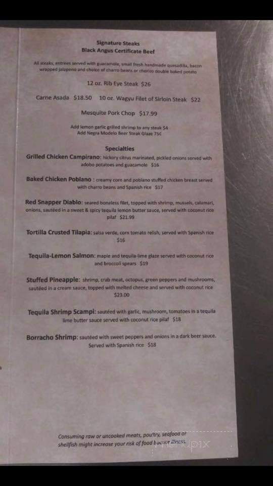 Emilio's Restaurante & Cantina - Highland, IN menu_pic