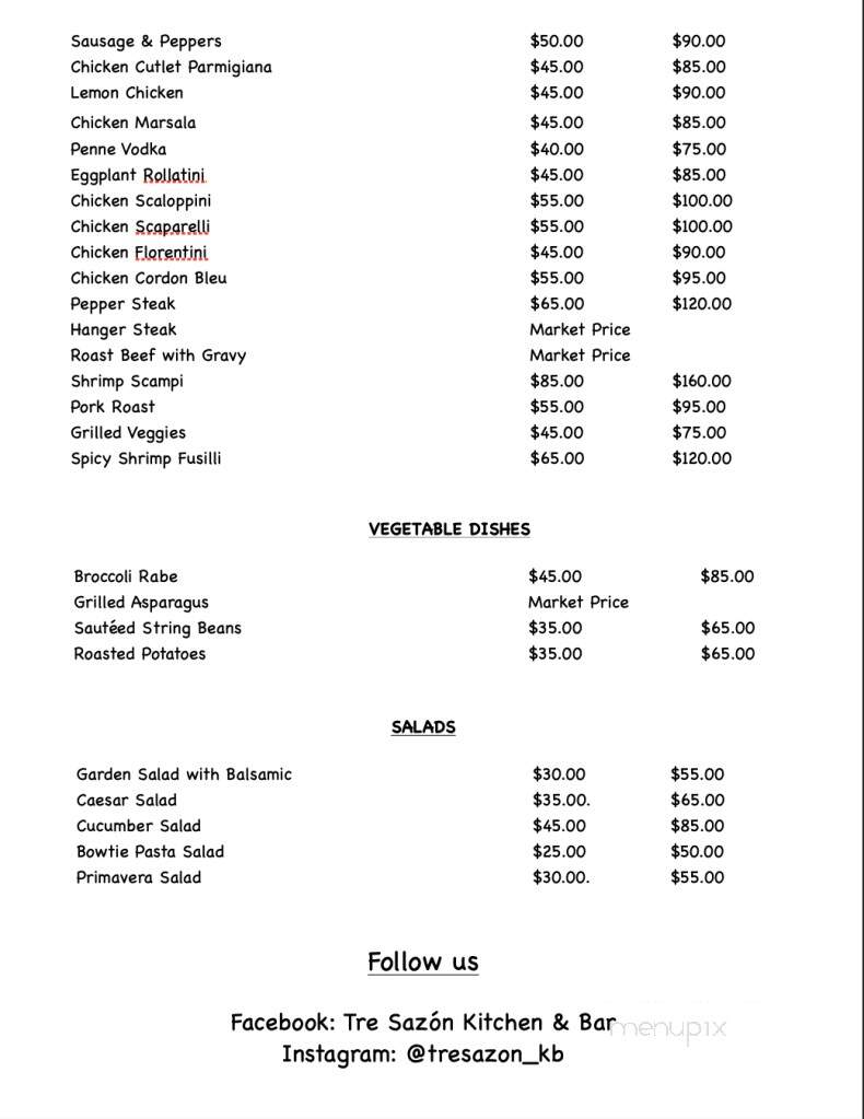 Tre Sazon Kitchen & Bar - Hawley, PA menu_pic
