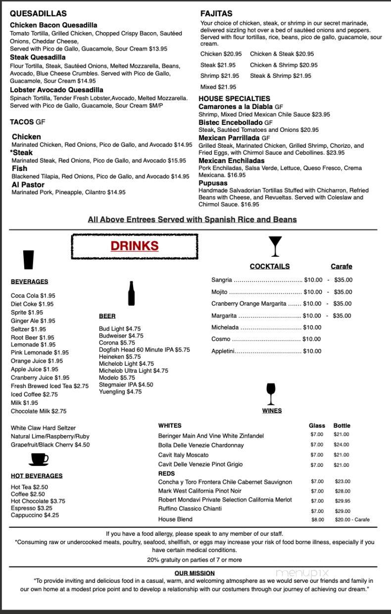 Tre Sazon Kitchen & Bar - Hawley, PA menu_pic