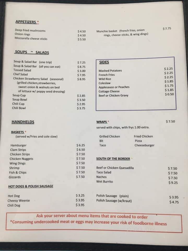 Jack and Judys Country Kettle Cafe - Nashville, MI menu_pic
