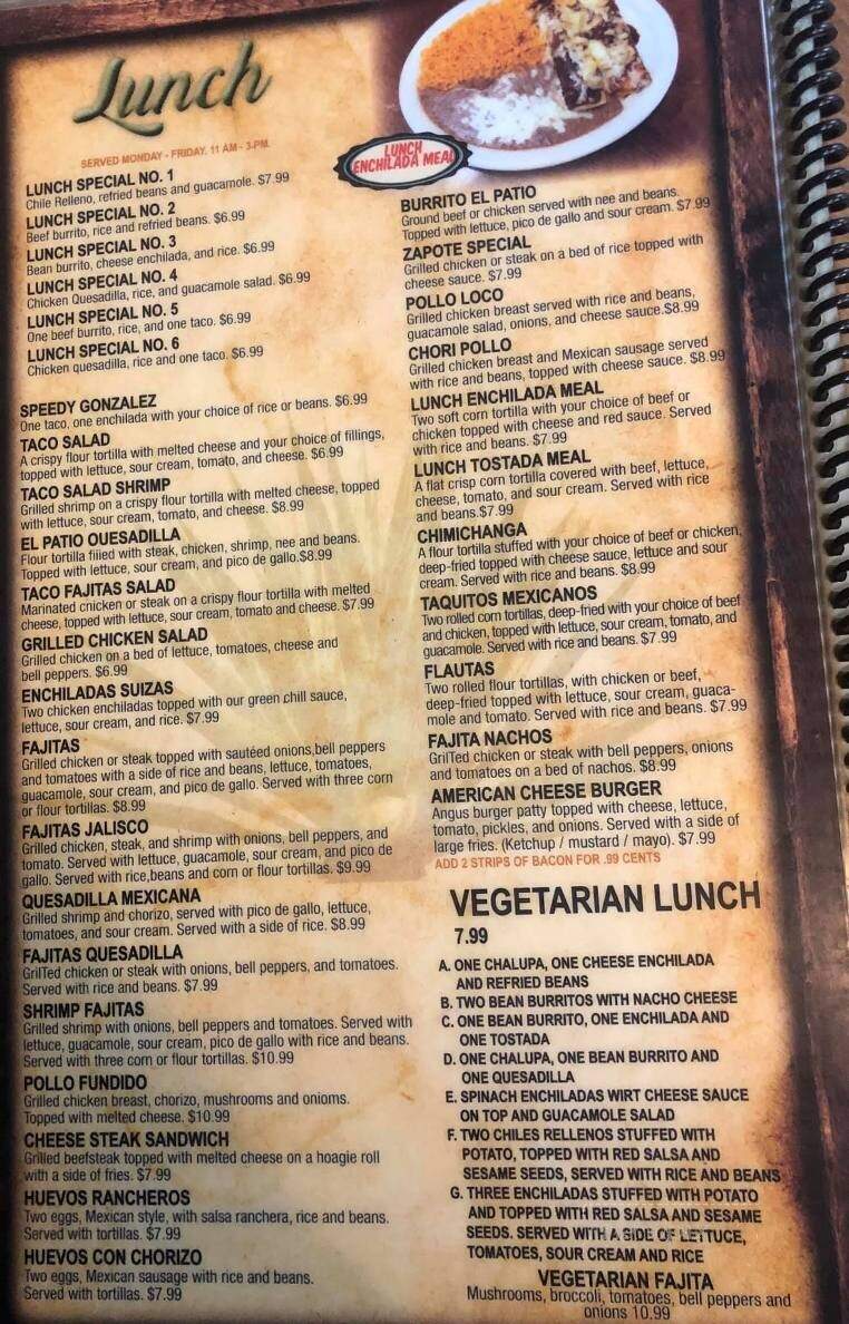 El Patio - Forest, MS menu_pic