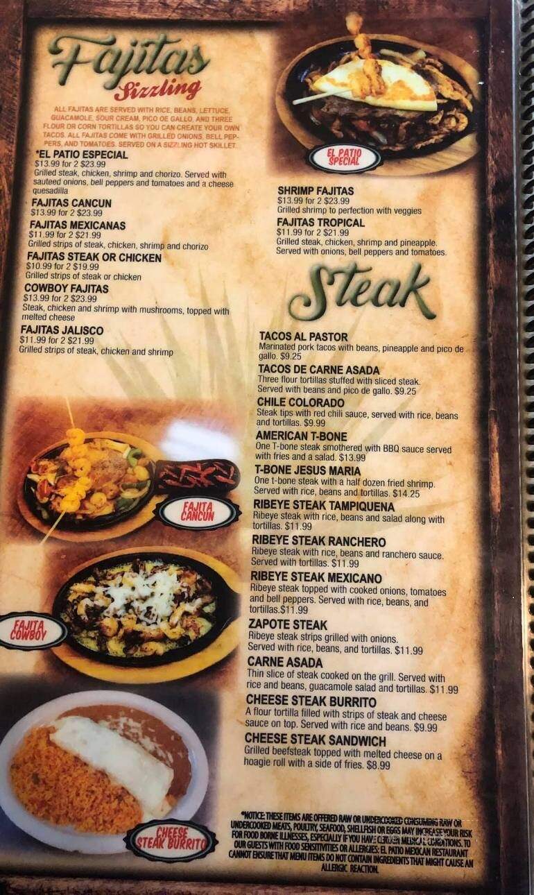 El Patio - Forest, MS menu_pic