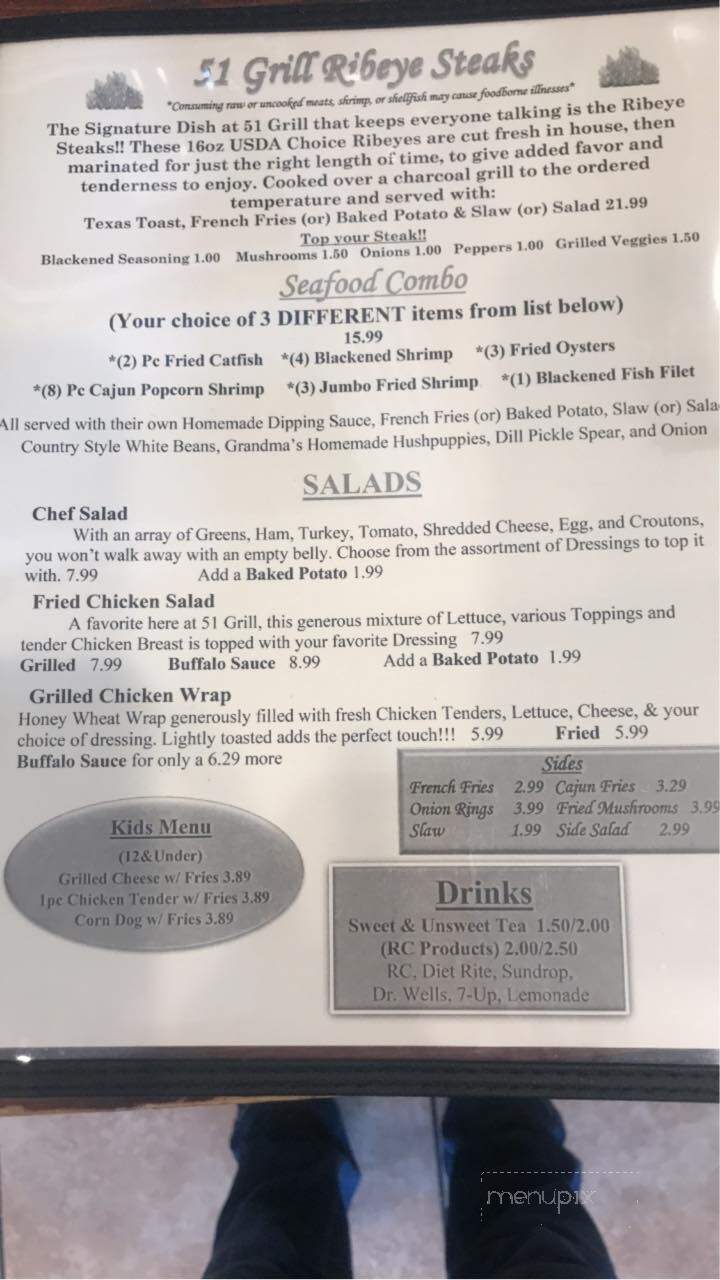 51 Grill - Bardwell, KY menu_pic