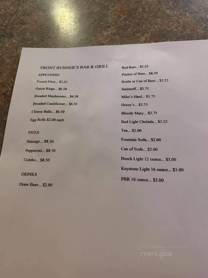 Front Runners - Ottumwa, IA menu_pic