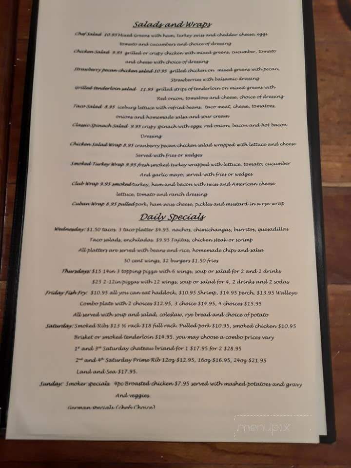 Windfall Inn - Wabeno, WI menu_pic