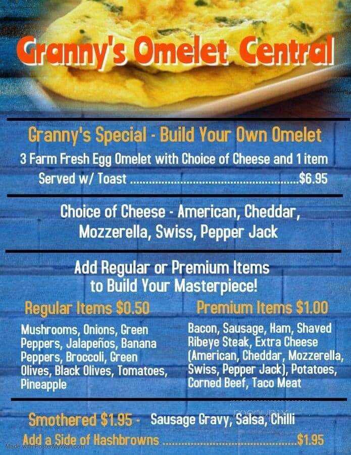 Grandma's Kitchen - Oakley, MI menu_pic