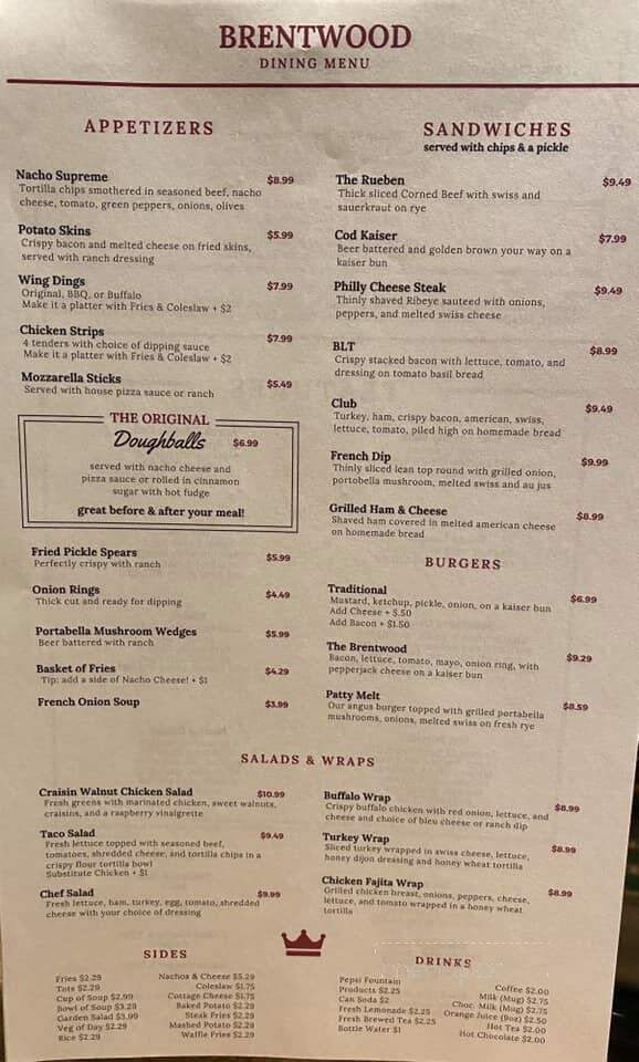 Brentwood - Caro, MI menu_pic