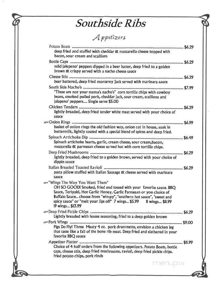 Southside Ribs - Sparta, IL menu_pic